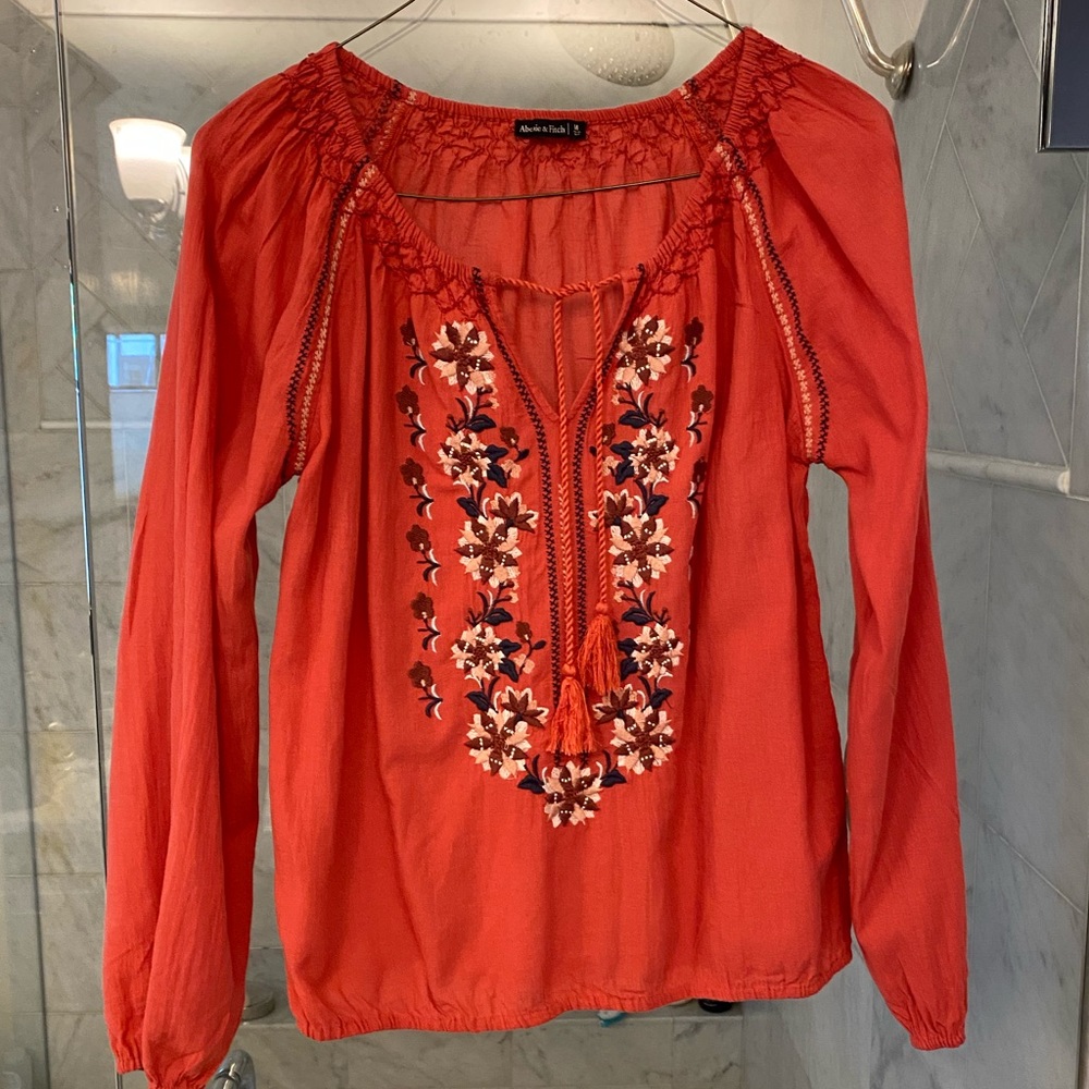 A&F embroidered top